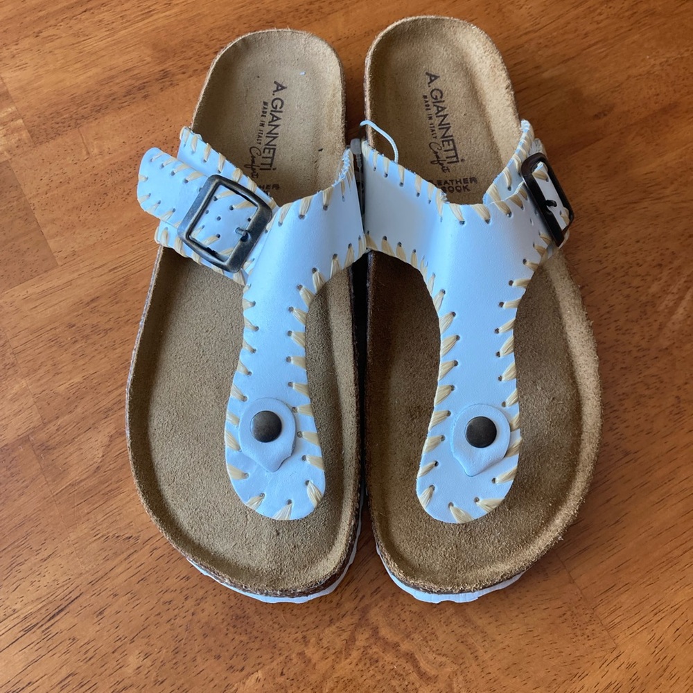 Giannetti comfort size 8 White sandals made in Italy